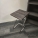 Grey Walnut Accent Side End Table w/ Chrome Base
